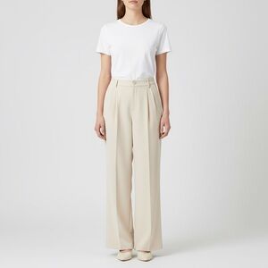 Rewash Cream Pleated Relaxed Fit High Waist Wide Leg Pants Womens Size J 11 / 30